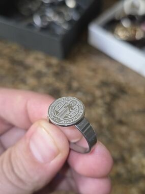 Silver Saint Medallion Ring
